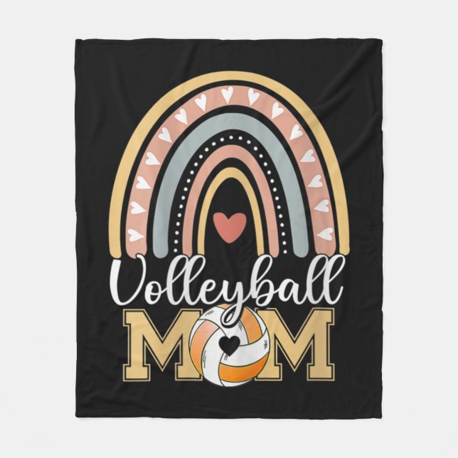 Volleyball Mamma Tee Leopard Mors dag Fleecefilt (Framsidan)