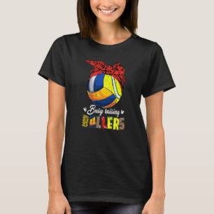 Volleyball Mamma tennis Mamma Busy Raising Ballers T Shirt