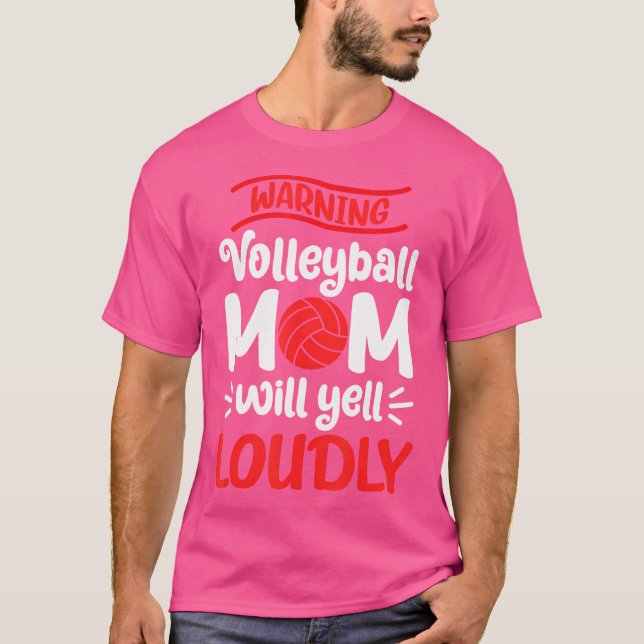 Volleyball Mamma Varning Volleyball Mamma kommer a T Shirt (Framsida)