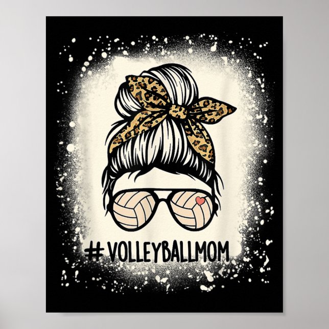 Volleyball Mamma Volleyball Älskare Mamma Messy Bu Poster (Framsidan)