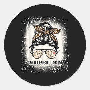Volleyball Mamma Volleyball Älskare Mamma Messy Bu Runt Klistermärke