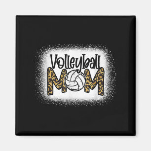 Volleyball Mamma Women Leopard Cute Bleached Rolig Magnet