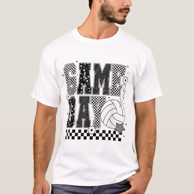 Volleyball-matchens dag, kontrollerad t shirt (Framsida)