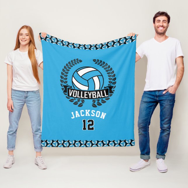 Volleyball med DIY-nummer - Baby blue Fleecefilt (På plats)