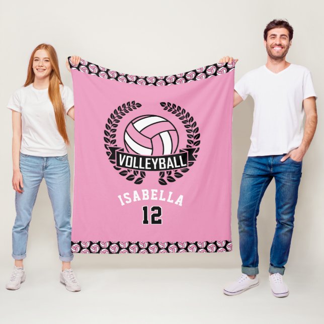 Volleyball med DIY-nummer - Rosa Fleecefilt (På plats)
