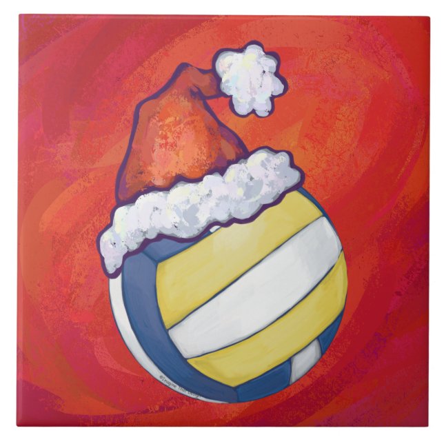 Volleyball med julklapp kakelplatta (Framsidan)