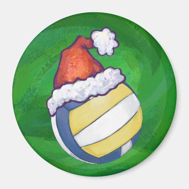 Volleyball med julklapp magnet (Framsidan)