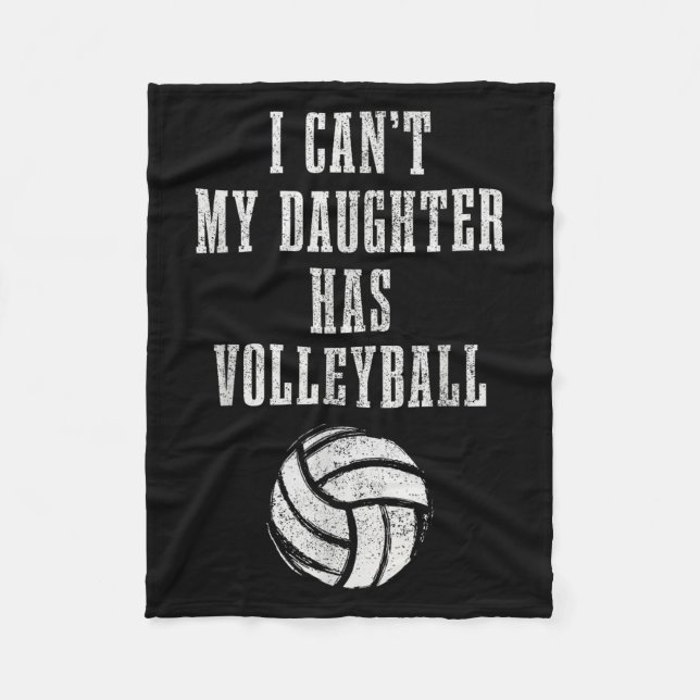 Volleyball Mom Dad I Can't Daughter Hast Volleybal Fleecefilt (Framsidan)