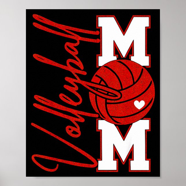 Volleyball Mom Game Day Mama Srts Volleyball Famil Poster (Framsidan)