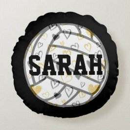 Volleyball Monogram Rund Kudde