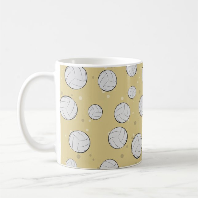 Volleyball Mönster Design Kaffemugg (Vänster)
