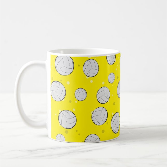 Volleyball Mönster Design Kaffemugg (Vänster)