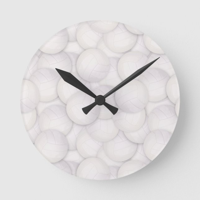 Volleyball Mönster Wall Clock Rund Klocka (Framsida)