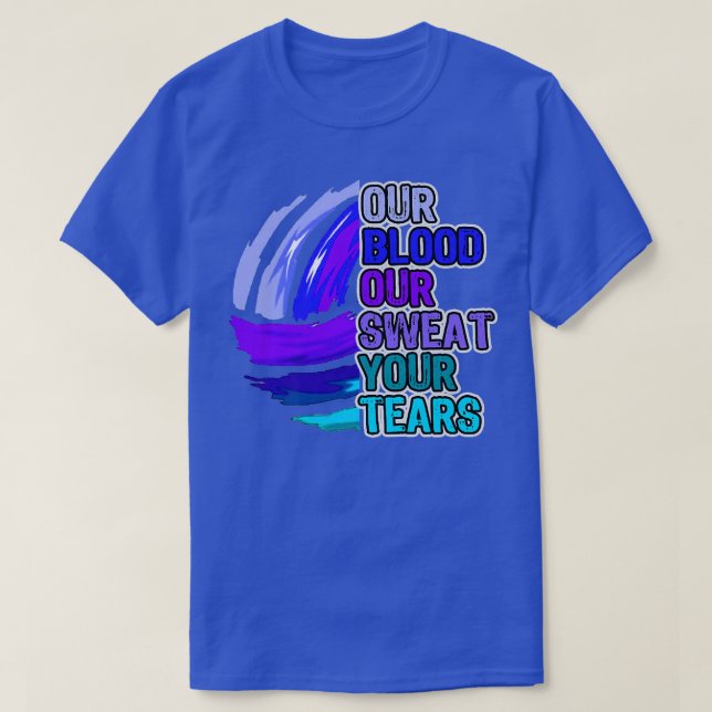 Volleyball Motivation vårt blod och vårt söta tea T Shirt (Design framsida)