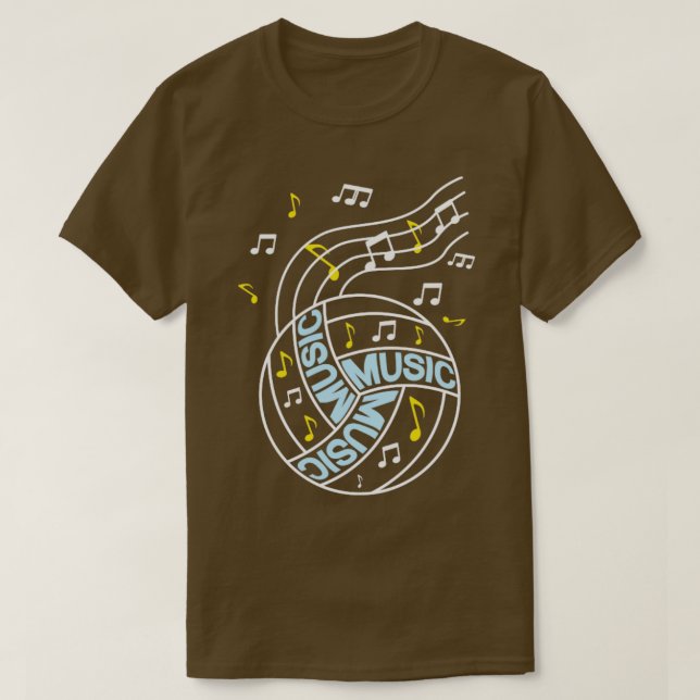 Volleyball musik noter-gåva t shirt (Design framsida)