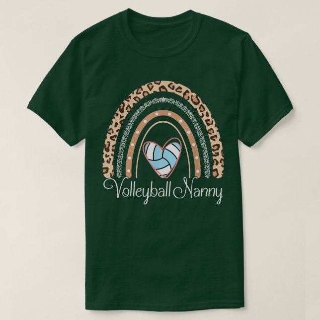 Volleyball Nanny Boho Rainbow Funny Volleyball Nan T Shirt (Design framsida)