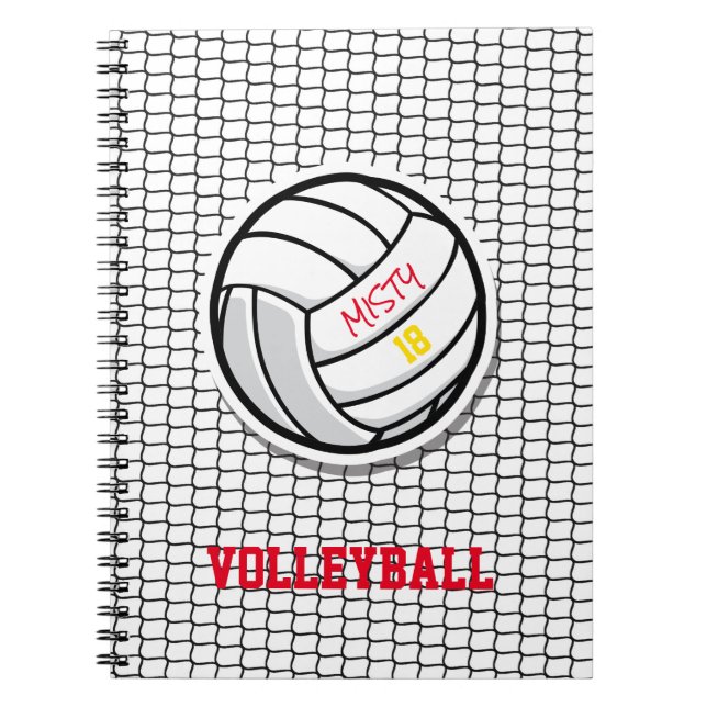Volleyball Net Anpassningsbar Player Namn Number B Anteckningsbok (Framsidan)