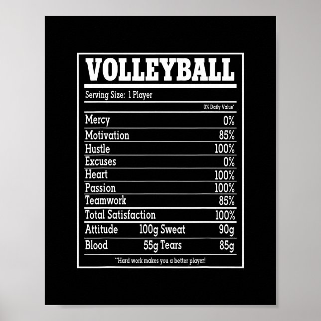 Volleyball Nutrition påverkar Women Manar Player Poster (Framsidan)