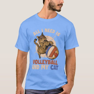 Volleyball och Cat Lovers Cat Girlkompis fa T Shirt