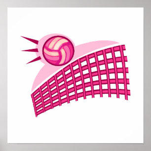 Volleyball och net poster