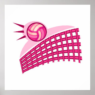 Volleyball och net poster