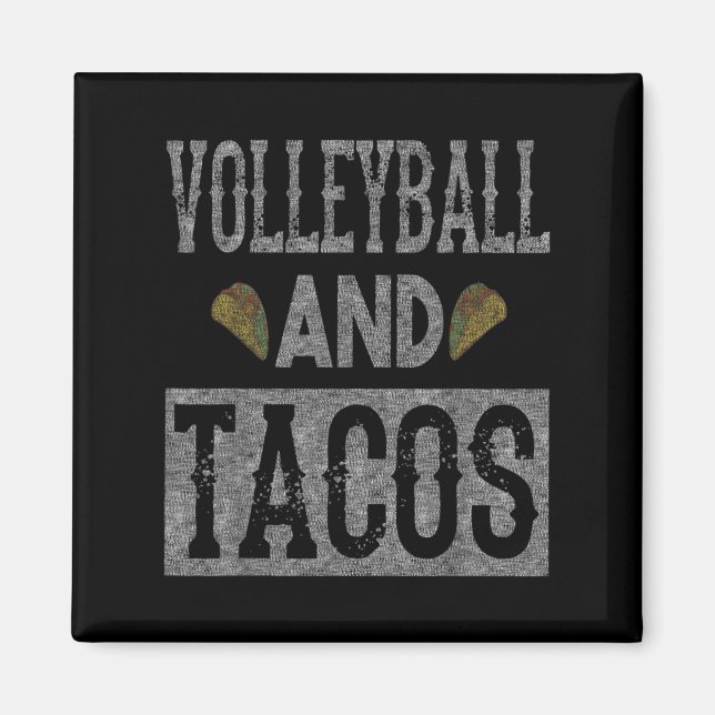 Volleyball och Tacos Roligt Taco Distress Magnet (Framsidan)