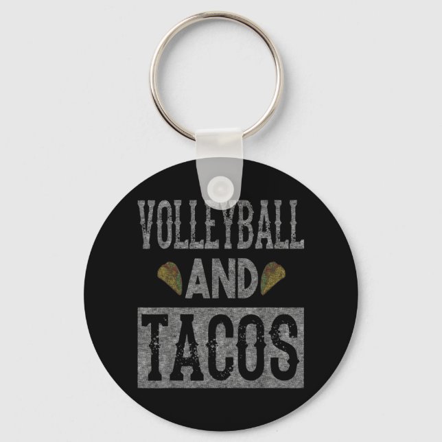 Volleyball och Tacos Roligt Taco Distress Nyckelring (Framsida)