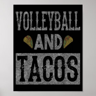 Volleyball och Tacos Roligt Taco Distress Poster