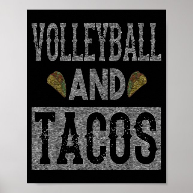 Volleyball och Tacos Roligt Taco Distress Poster (Framsidan)