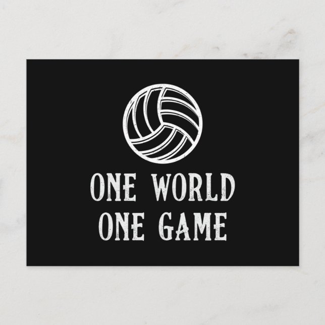 Volleyball One World One Game Volleyball Player Vykort (Framsida)