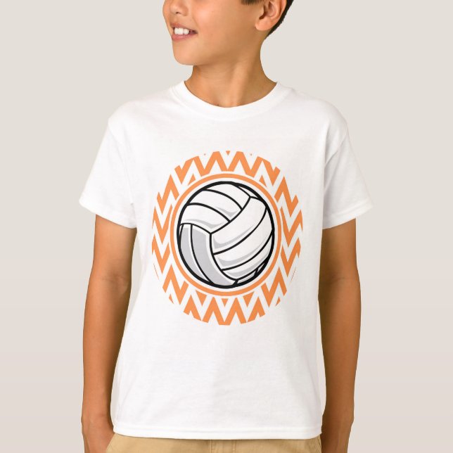 Volleyball; Orange och vit Chevron Tee (Framsida)