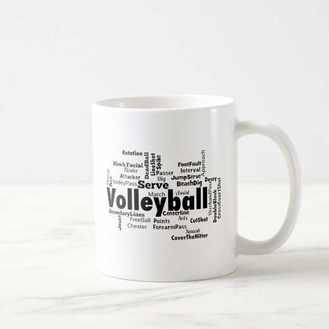 Volleyball Ord Cloud Kaffemugg (Höger)