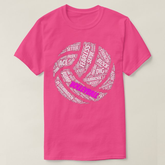 Volleyball Ord Gift for n Girls och T Shirt (Design framsida)