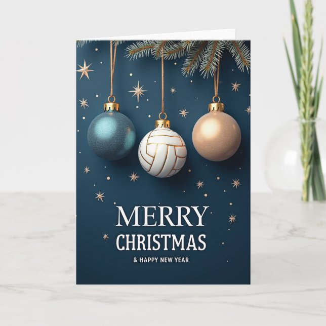 Volleyball Ornament Christmas Card Kort (Framsida)