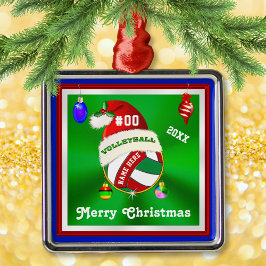 Volleyball Ornaments Personlig, Namn, nummer Julgransprydnad Metall