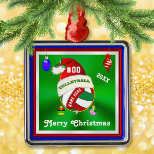 Volleyball Ornaments Personlig, Namn, nummer Julgransprydnad Metall