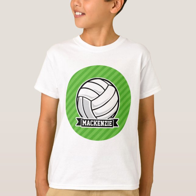 Volleyball på Grönt Rand T-shirt (Framsida)