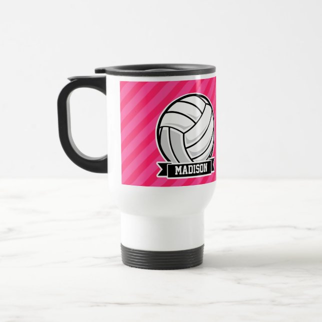 Volleyball på Neon Rosa Rand Resemugg (Vänster)