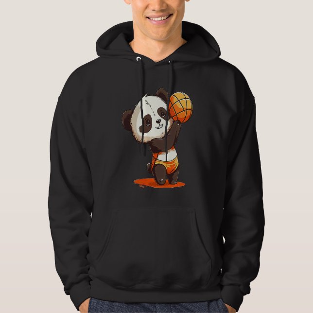 Volleyball Panda  Panda Hugging A Volleyball Hoodie (Framsida)