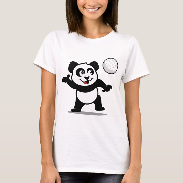 Volleyball Panda Tee Shirt (Framsida)