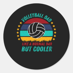 Volleyball Pappa - Coola Fars dag Gift Runt Klistermärke