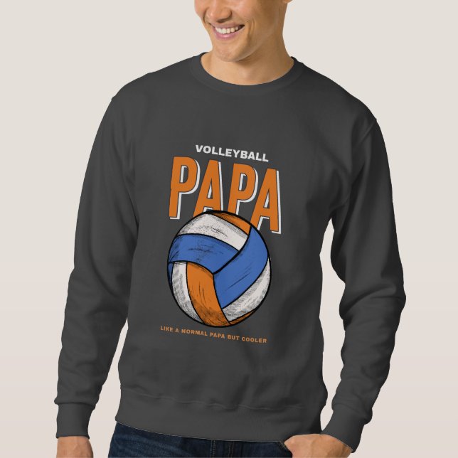 Volleyball Pappa Fars dag Lång Ärmad Tröja (Framsida)