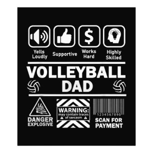 Volleyball Pappa Funny Innehåll i Idrotten Far Fototryck