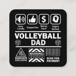 Volleyball Pappa Funny Innehåll i Idrotten Far Fyrkantigt Visitkort