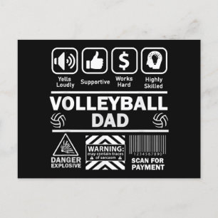 Volleyball Pappa Funny Innehåll i Idrotten Far Helg Vykort