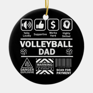 Volleyball Pappa Funny Innehåll i Idrotten Far Julgransprydnad Keramik
