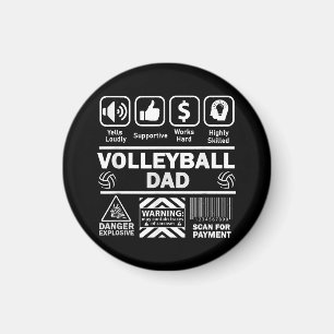 Volleyball Pappa Funny Innehåll i Idrotten Far Magnet