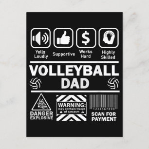 Volleyball Pappa Funny Innehåll i Idrotten Far Tilläggskort