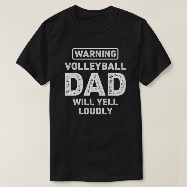 Volleyball Pappa kommer att Yell Funny Volleyball  T Shirt (Design framsida)