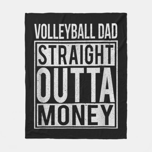 Volleyball Pappa Rak Outta Money I Roligt Fleecefilt (Framsidan)